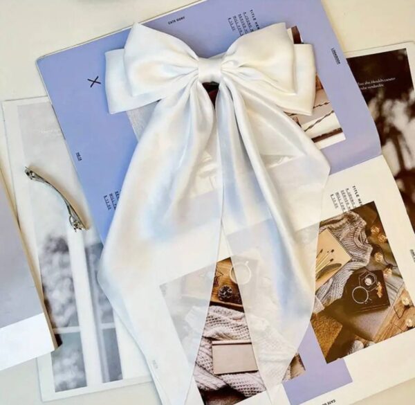 Заколка-автомат «Бант» атласна мікс кольорів