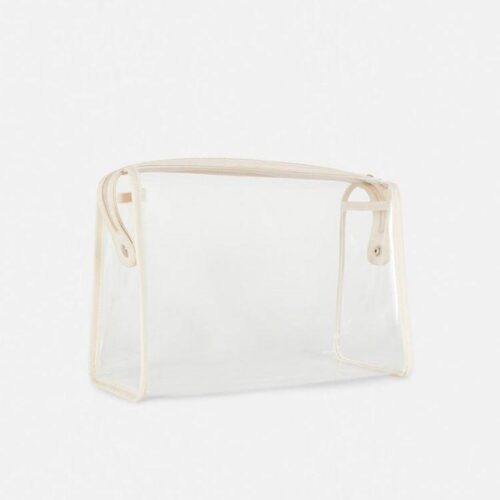 Косметичка Primark велика прозора з білим обідком