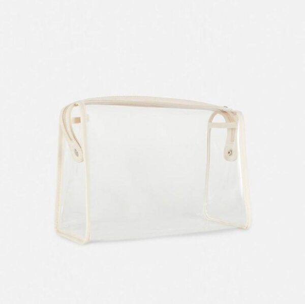 Косметичка Primark велика прозора з білим обідком