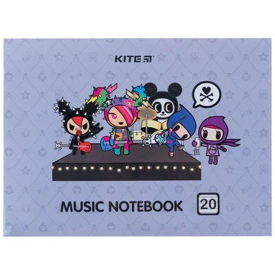 Зошит для нот А5 Kite "Tokidoki" 20 арк.