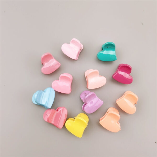 Затиски для волосся дитячі, 12 кольорів, серце
