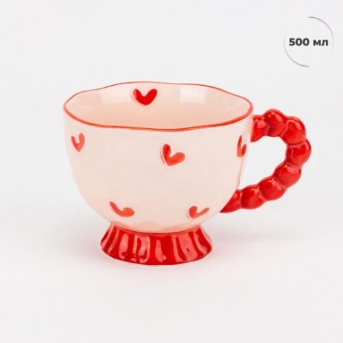 Чашка керамічна "Сердечка" 500 мл