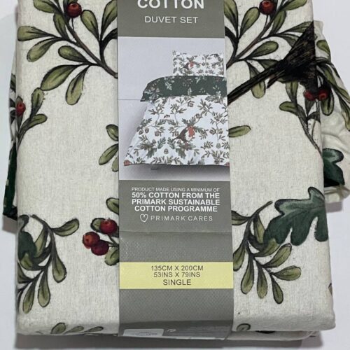 Постіль "Зимова пташка" Primark SINGLE 135*200 підковдра двостороння/ 1 наволочка (74*48) варена бавовна