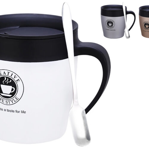 Термочашка "Creative" Benson 350 мл нерж. сталь з ложкою мікс кольорів