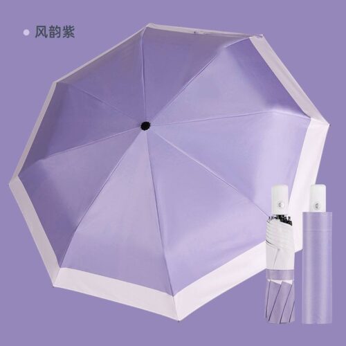 Парасоля компактна автомат 8 спиць/ D 102 см антивітер з білим кантом
