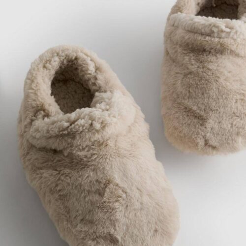 Тапочки-черевички жіночі Primark плюшеві тедді анти-ковзання беж