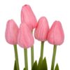 Штучний букет тюльпанів 5 бутонів/ 25,5 см "Рапсодія" (латекс) рожевий