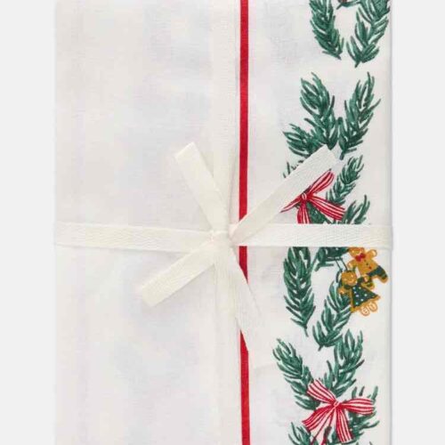 Скатертина Новорічна Primark (140*180) біла з гілками ялини