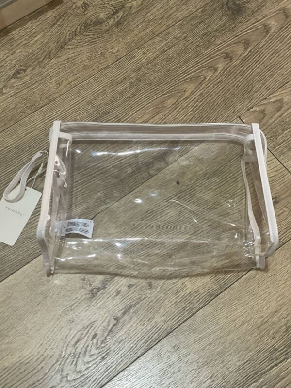 Косметичка Primark велика прозора з білим обідком