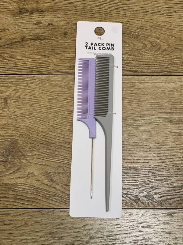 Набір гребінців з тонким кінчиком Primark 2 шт сірий/фіолетовий
