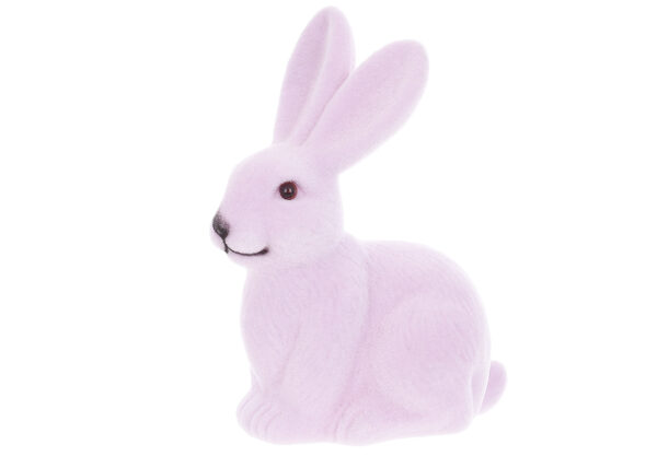 Фігурка "Кролик" 10*15 см з флоковим напиленням лавандовий