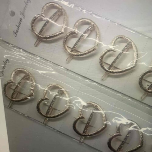 Заколка/Шпилька для волосся "Серце" металева золотиста 5,5 см