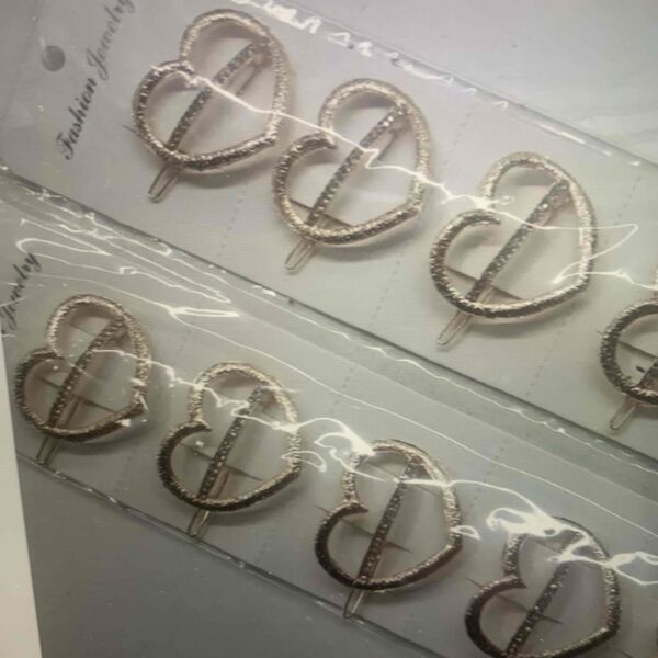 Заколка/Шпилька для волосся "Серце" металева золотиста 5,5 см