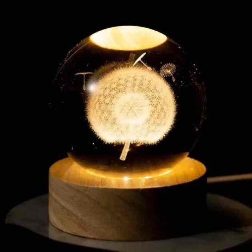 Нічник скляна куля "Кульбаба" 8 см