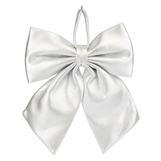 Бант декоративний 36 см срібний
