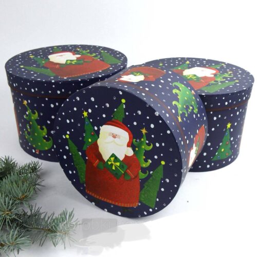50973798-5cd1-4668-874a-cf4bc7def4c8-4.jpg Коробка подарункова Новорічна кругла M (23x15,5 см)