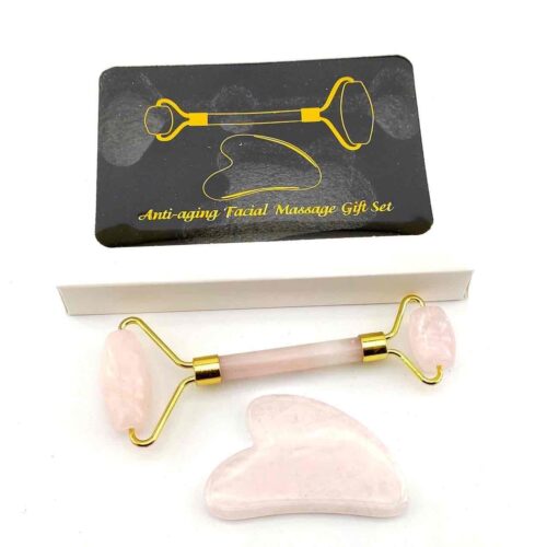 51433068-acd6-4b6b-961c-30e8b5423708.jpg Набір масажерів (Ролик+Гуаша), Рожевий Кварц (натуральний) 2шт