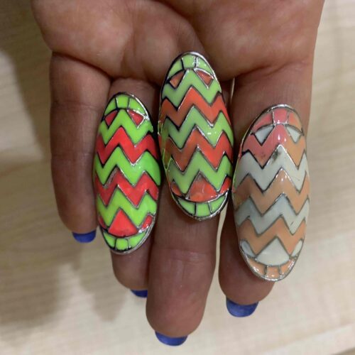 Каблучка металева з кольоровим розписом