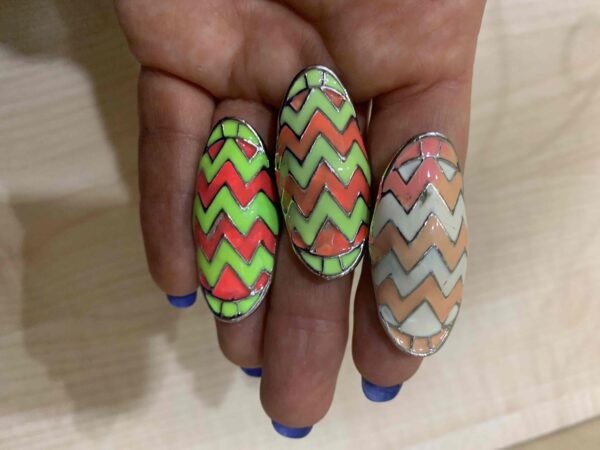 Каблучка металева з кольоровим розписом