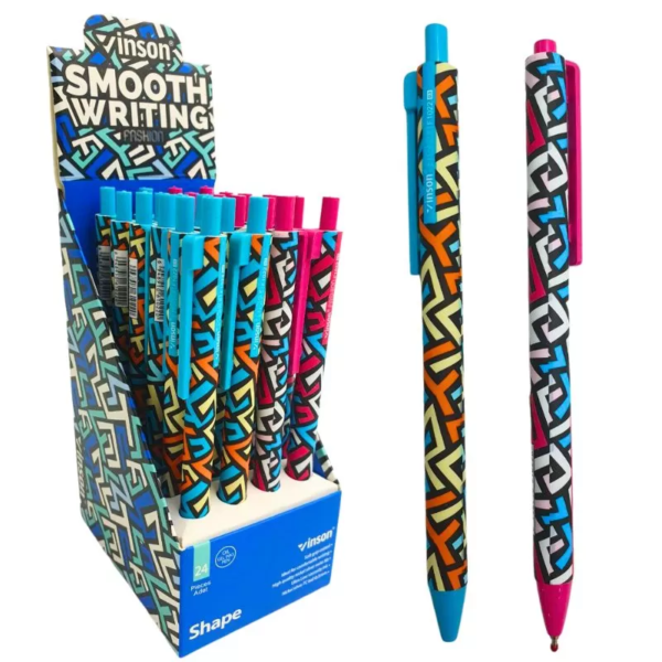 Ручка масляна авт. Vinson Shape "Smooth Righting" синя