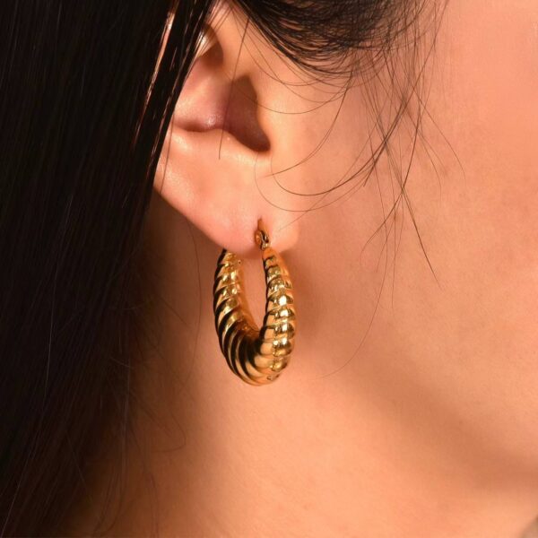 Сережки геометричні кільця вареник золоті (10685)