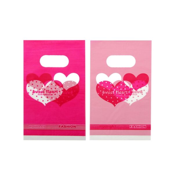 Пакет подарунковий ПВХ (9*15) "Серця" рожеий