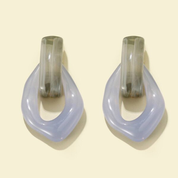 Сережки акрилові геометричні біло-сірі (8097)