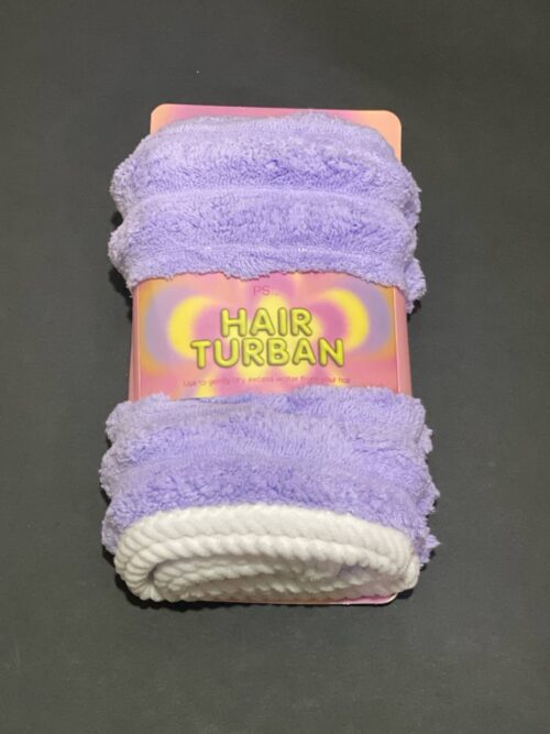 Тюрбан для сушки волосся Primark “Hair Turban” флісовий фіолетовий