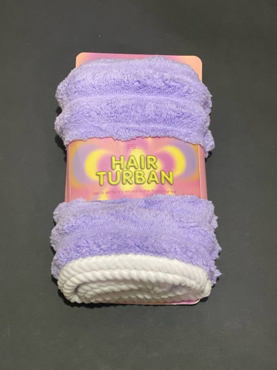 Тюрбан для сушки волосся Primark “Hair Turban” флісовий фіолетовий