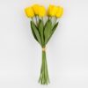 Штучний букет тюльпанів 9 бутонів/ 45 см (латекс/ живий дотик) жовтий