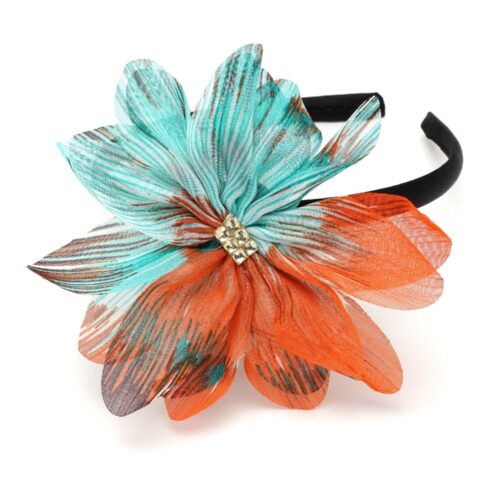 Обруч для волосся з квіткою мікс кольорів