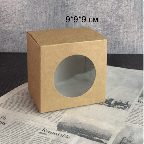 53eec8f7-38f3-4065-8113-747bcfa40765.jpg Коробка квадратна з віконцем 9х9х9 см крафт