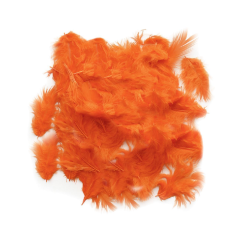 Наповнювач для подарунків пір'я 10 г помаранчеве