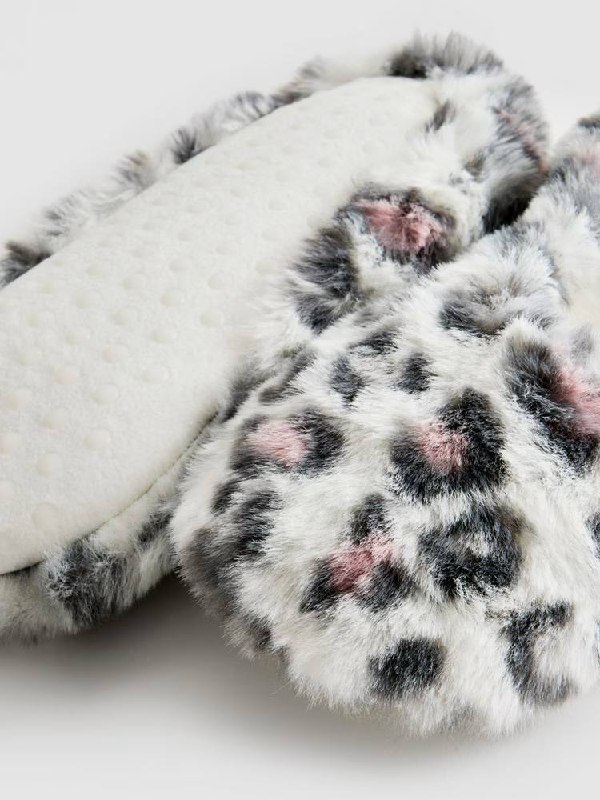 Тапочки-балетки жіночі Primark (устілка меморі) пухнасті анти-ковзання леопардові