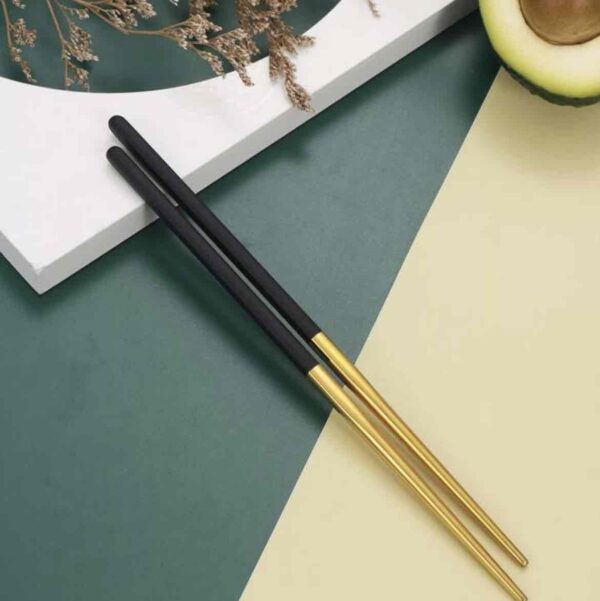 Палички для суші з нержавіючої сталі мікс з золотим