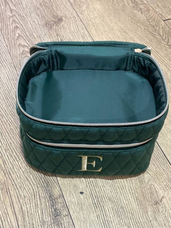 Косметичка-кейс Primark "Буква" овальна велюрова смарагдова