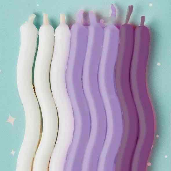 Свічки для торта хвилясті 8 шт мікс кольорів