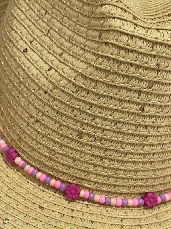 Капелюх дитячий солом'яний з ланцюжком з бусинок Primark