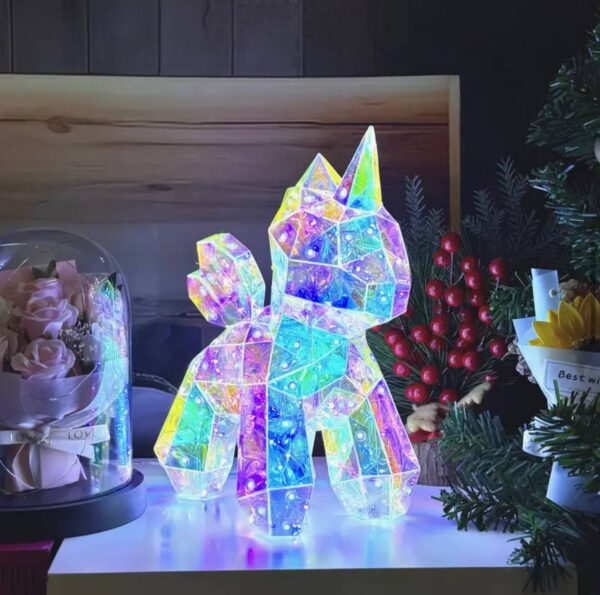 Нічник "Єдиноріг" пластиковий/ змінює кольори USB/батарейки 20 см