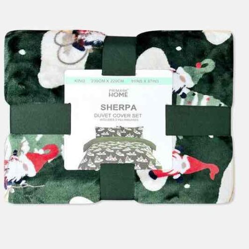 Постіль "Новорічна" Primark King 230*220 підковдра/ 2 наволочки пухнастий фліс