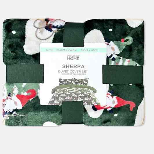 Постіль "Новорічна" Primark King 230*220 підковдра/ 2 наволочки пухнастий фліс