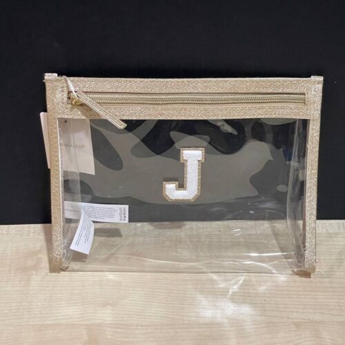 Косметичка прямокутна "Буква" Primark прозора з золотим обідком
