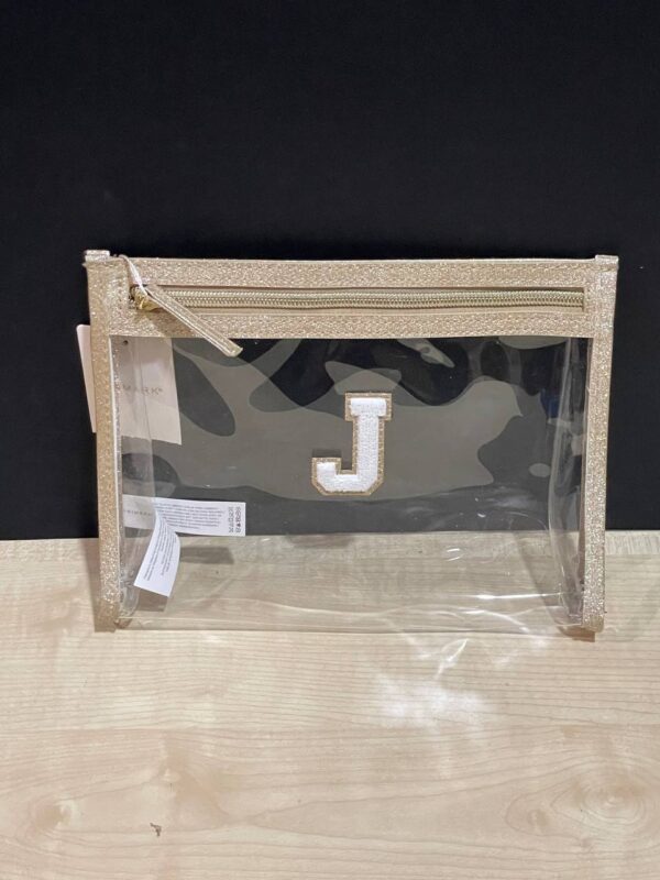 Косметичка прямокутна "Буква" Primark прозора з золотим обідком