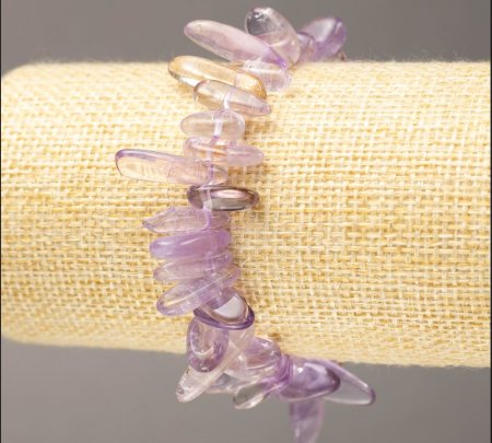 Браслет натур. Аметист лавандовий голка 11-24 мм стрейч