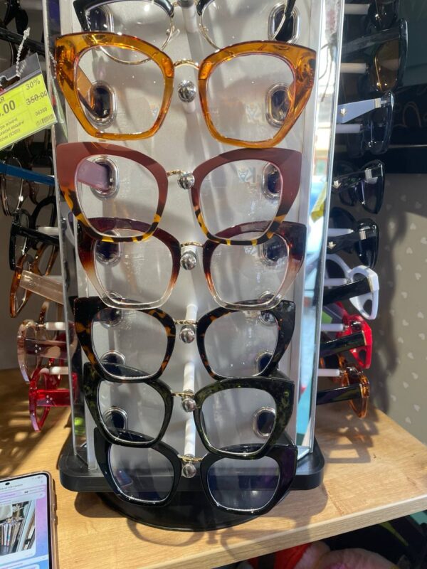 Окуляри антиблікові жіночі прозорі трапеція кошачі