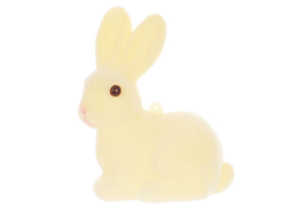 Фігурка "Кролик" 7*9,5 см з флоковим напиленням жовта пастель