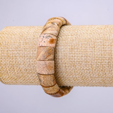 Браслет натур. Яшма пейзажна ланка 15х12 мм стрейч