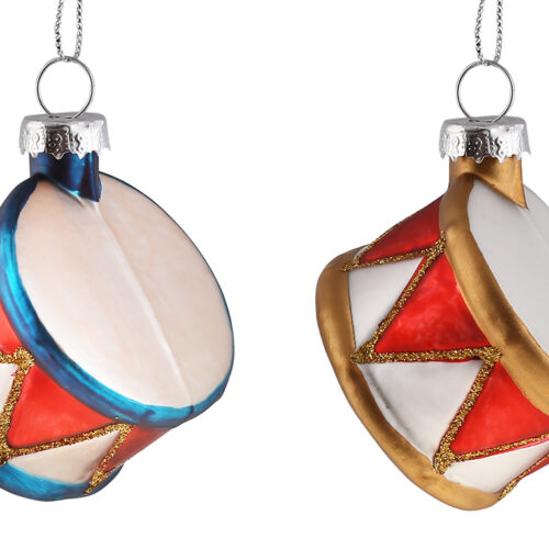 Ялинкова прикраса "Барабан" 6,5 см (скло)