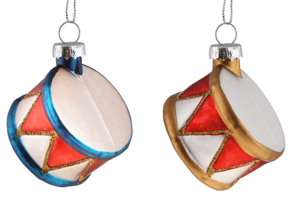 Ялинкова прикраса "Барабан" 6,5 см (скло)