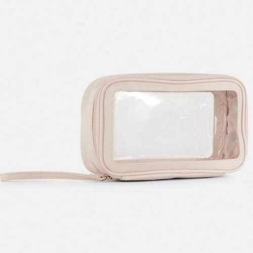 Косметичка Primark прямокутна прозора з бежевим обідком